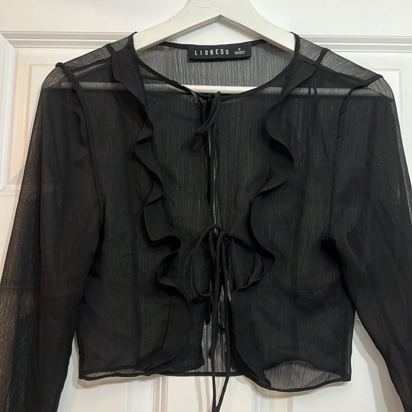 Semi-sheer Mesh Tie-top - Picture 3 of 3